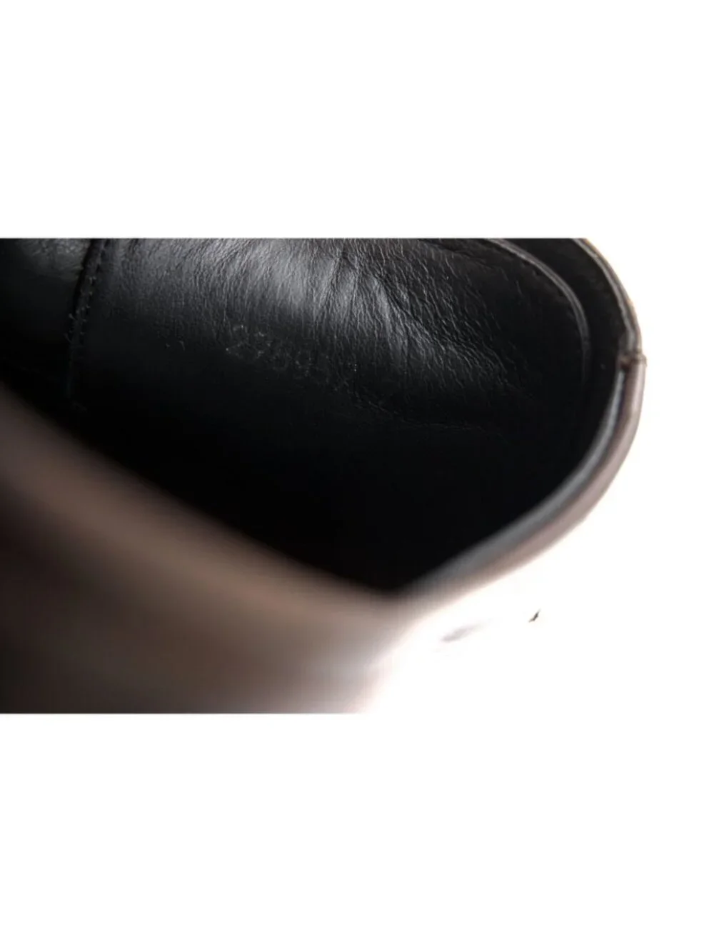 Gucci Shoes Business Leather Dark Brown Log Chip